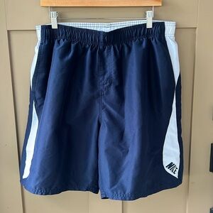 Nike Vintage Men’s Mesh Lined Athletic Shorts/ Swim Trucks XL Navy White